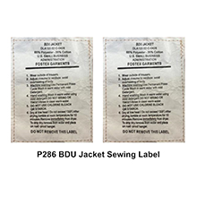 1:6 Scale U.S. BDU Body Armor Sewing Label